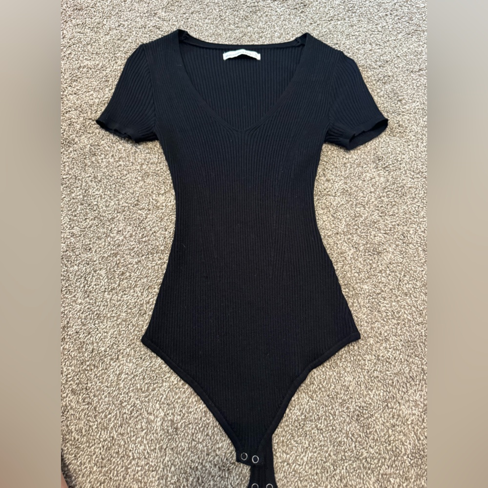 Abercrombie & Fitch Black Ribbed Bodysuit